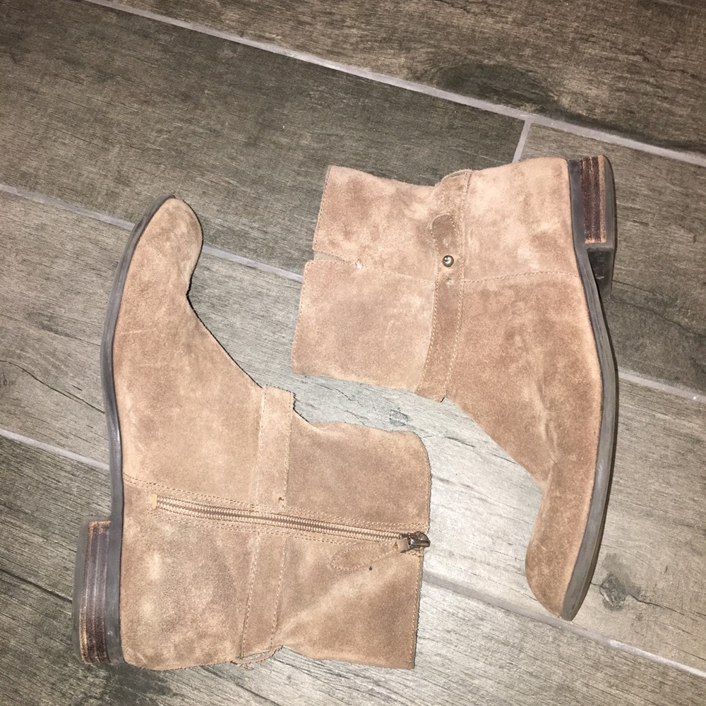 Franco Sarto Leather Zip Up Booties
